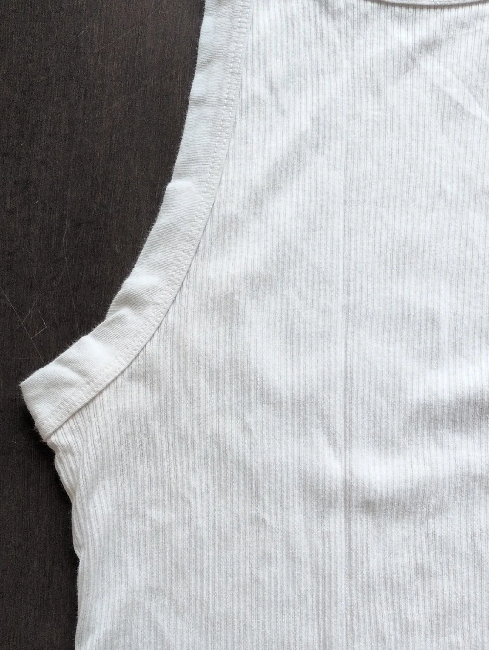 James Perse Ribbed Sheer White Tank Top - Picture 5 of 7